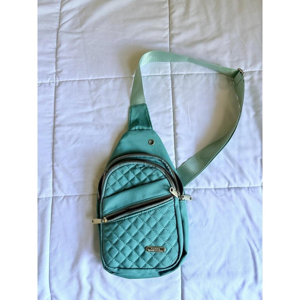 Quilted Crossbody Sling Bag in Mint Green with Gold Hardware - new w/o tags